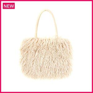 Large Faux Fur Tote Bag with Top Handle Shoulder Bag Winter Handbag